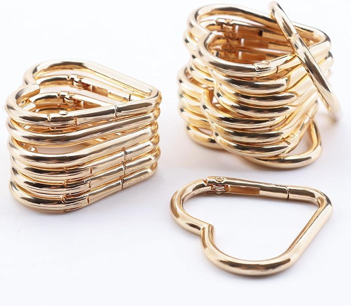 16-Pack Gold Heart Carabiner Clips, Cute Keychain Accessories for Backpacks & Hiking Gear, Alumin... | Amazon (US)