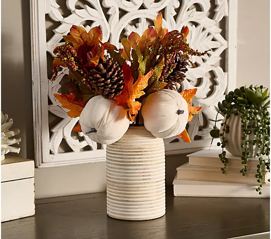 Set of 4 Velvet Pumpkin and Maple Leaf Picks by Valerie - QVC.com | QVC