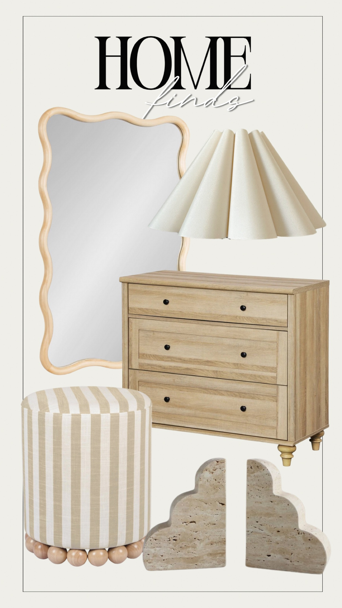 Home Decor, living room decor, striped ottoman, scalloped lampshade, scalloped mirror, 3 drawer dresser, Amazon finds, neutral home 

#LTKSaleAlert #LTKHome #LTKStyleTip