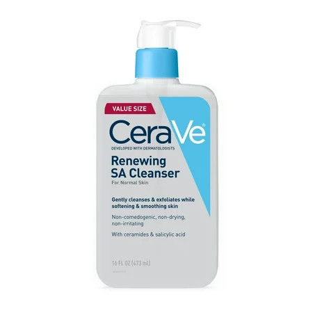 CeraVe Skin Care Renewing SA Cleanser Salicylic Acid Foaming Gel Face Wash 16 fl oz | Walmart (US)