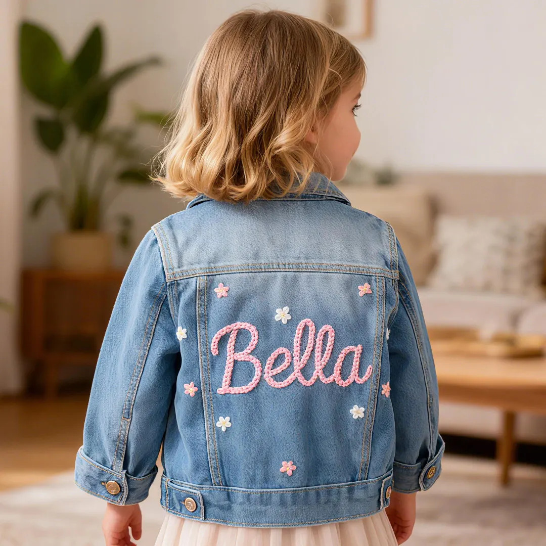 Handmade Personalized Embroidered Denim Jacket – Toddler Baby Coat - Etsy | Etsy (Global)