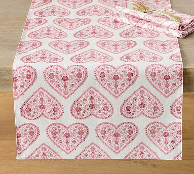 Heart Organic Cotton Table Runner | Pottery Barn (US)