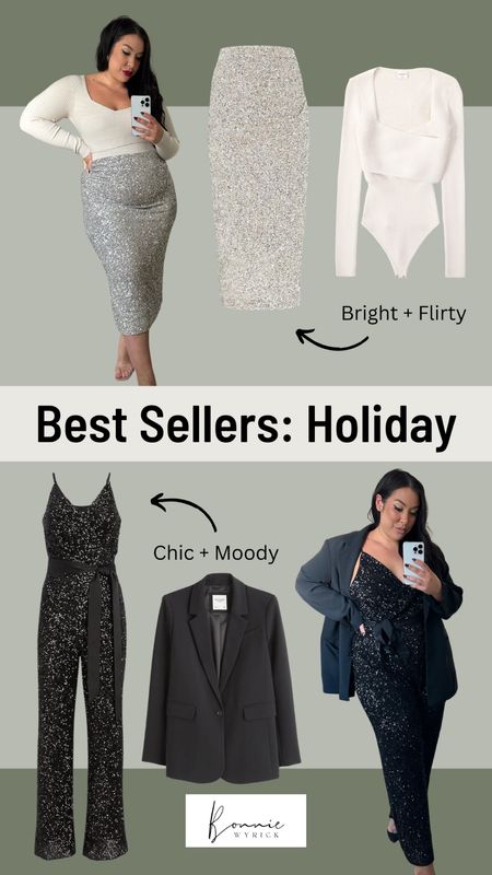 Whether you’re feeling bright and flirty or dark and moody, these two holiday outfit ideas are perfect for every event! 🤍🖤 NYE Outfit Ideas | Midsize Outfit Ideas | Holiday Outfit Ideas | Christmas Eve Outfit | New Year’s Eve Outfit | Sequin Jumpsuit | Oversized Blazer | Sequin Skirt | Bodysuit | Midsize Fashion

#LTKHoliday #LTKstyletip #LTKcurves