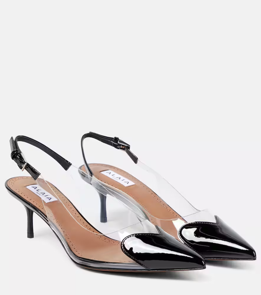 Alaia Cour leather-trimmed PVC pumps | Mytheresa (UK)