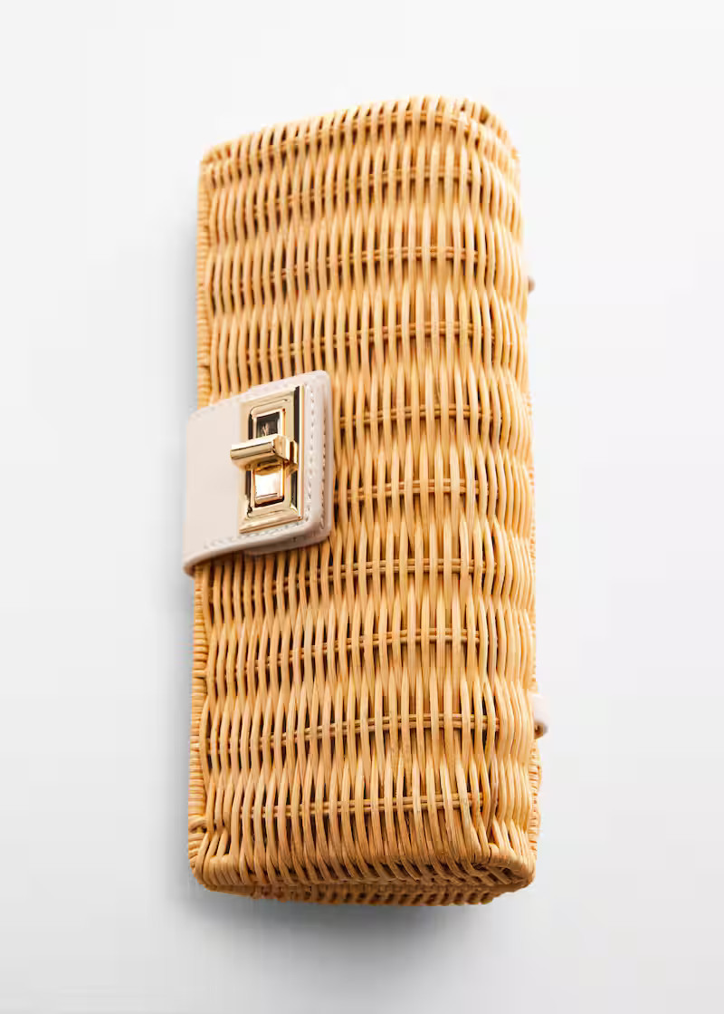 Rattan clutch bag | MANGO (US)