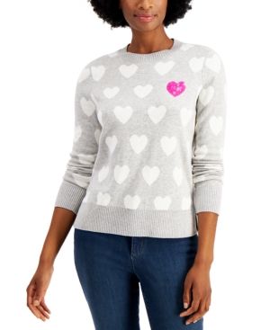 Charter Club Sequin-Heart Sweater, Created for Macy's | Macys (US)