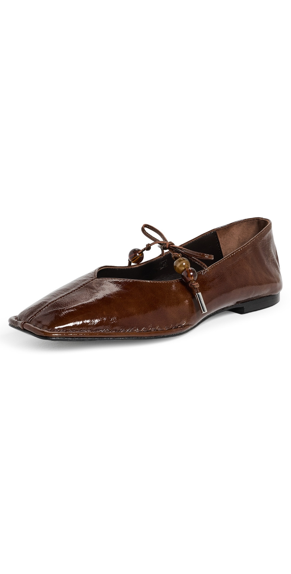 ALOHAS Sway Beads Leather Ballet Flats Beads Rift Brown 40 | Shopbop