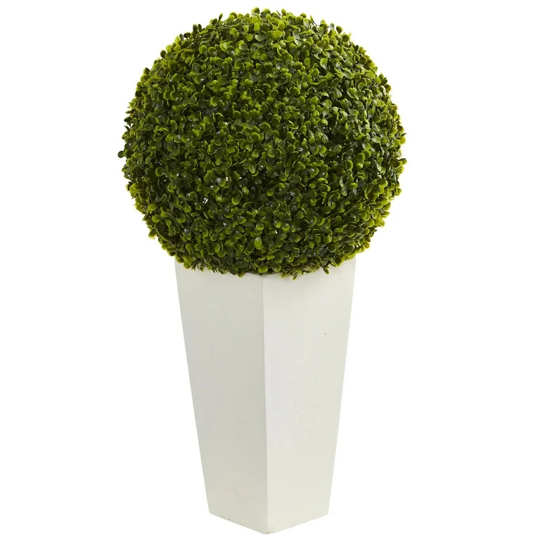 Nearly Natural 28" Boxwood Ball Artificial Topiary, Green - Walmart.com | Walmart (US)