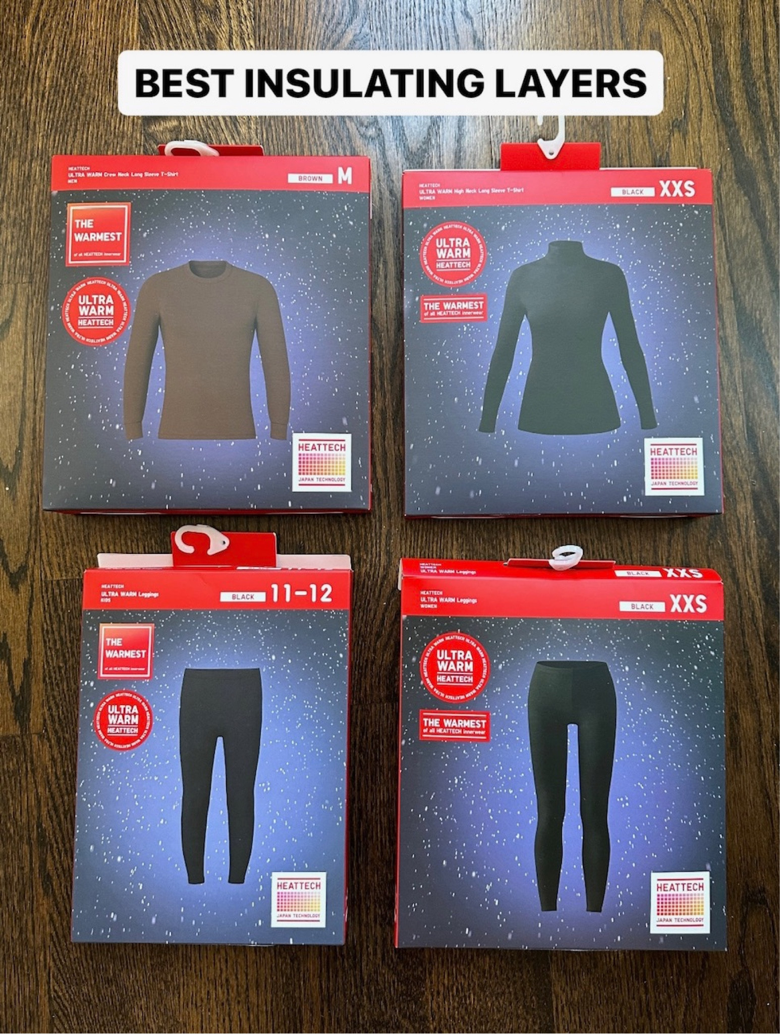 Make sure to get the Ultra Warm option bc it’s the only one with the soft cozy lining 

Also FYI if you’re machine drying these they will shrink a little. Otherwise make sure to hang dry 

Our entire families loves these thermals! Nick introduced me to them and wears his men’s crewneck and leggings daily 

• I am 5 feet tall, 95lbs and tried both Womens xxs and Kids 11/12 in the leggings and kept the Kids due to the shorter length. 

THe kids size 11-12 has a 24” inseam and hits ankle length on me, while the womens xxs has a 27” inseam and 9” rise and the legs feel a tad slimmer fit 

The women’s was very long on me but I did like the overall rise and slim fit 

• Another favorite of mine is the black turtleneck womens top in xxs which is easy to throw on under a wool coat for a simple, warm outfit.

• The little kids leggings run big and not very fitted fyi - Nori is age 5 and wears the size 4  

#petite winter warm layers 

#LTKHoliday #LTKSeasonal #LTKGiftGuide