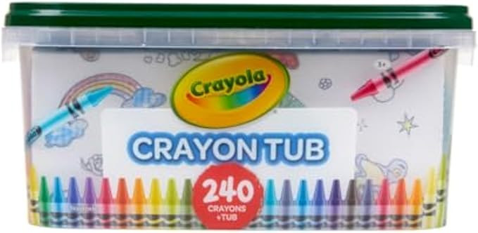Crayola Crayon Tub (240ct), Bulk Crayons for Kids, Stocking Stuffers for Kids, Holiday & Christma... | Amazon (US)