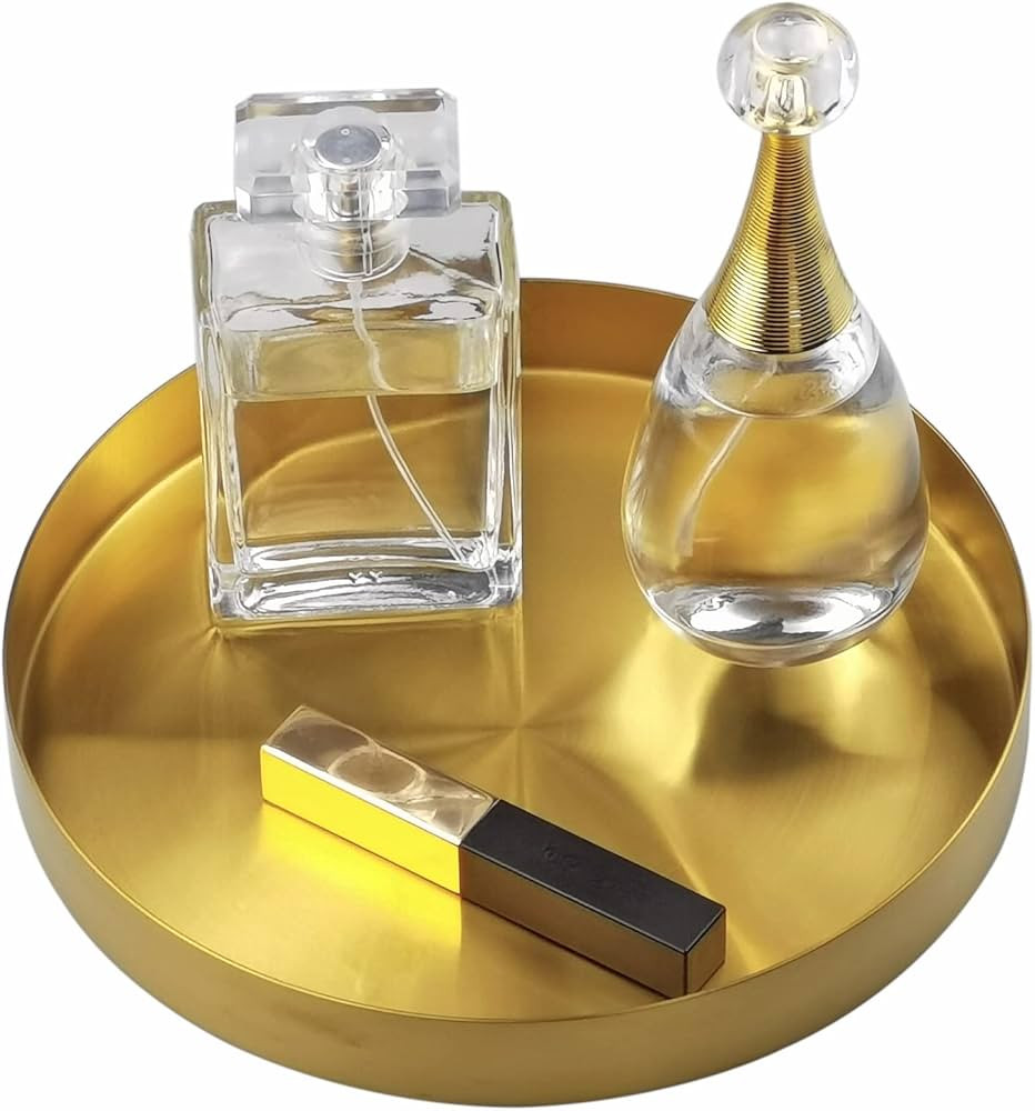 FREELOVE Round Serving Tray, Perfume Organizer Candle Organization Centerpieces for Dinning Prepp... | Amazon (US)