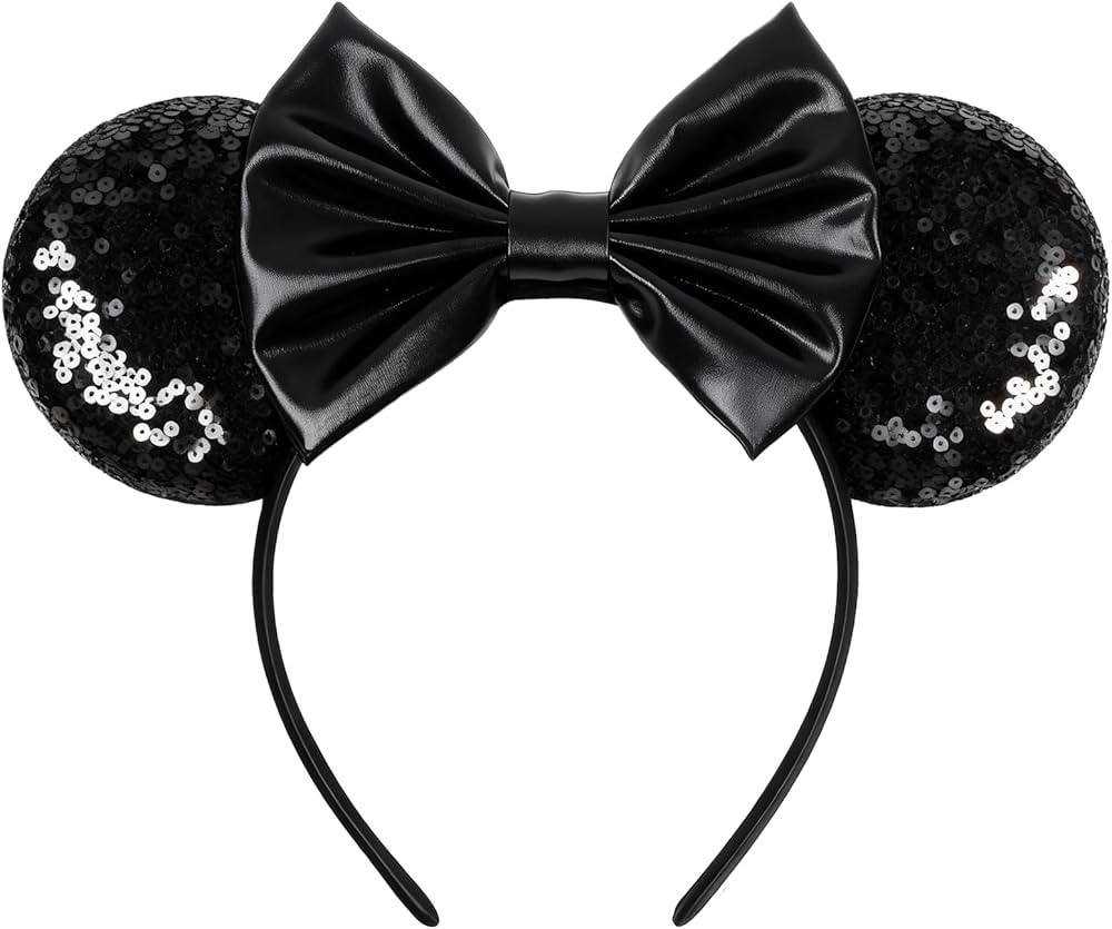 Amazon.com : bianbaistar Mouse Ears Headband - Velvet Hair Bow Headwear with Sparkle Sequins for ... | Amazon (US)