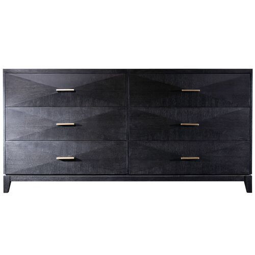 Sebastian Six Drawer Dresser - Onyx Oak - Black | Highboy, Bureau - Offers Storage, Organization | One Kings Lane