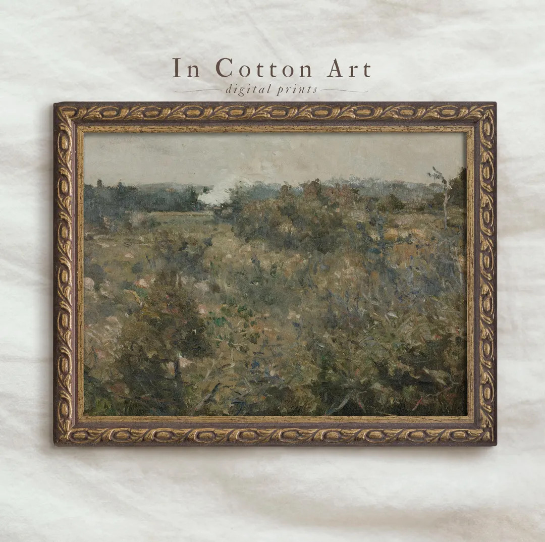 PRINTABLE Vintage Landscape Study Painting / Antique Nature Scenery Print / Country Wall Art Digi... | Etsy (US)