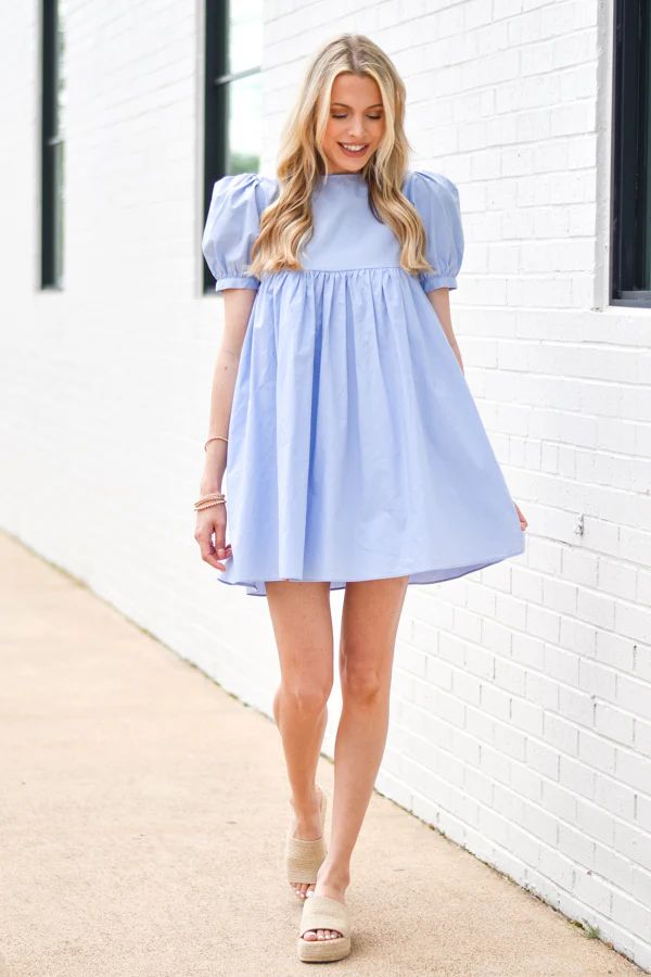 Time For Tea Dress - Powder Blue | The Impeccable Pig