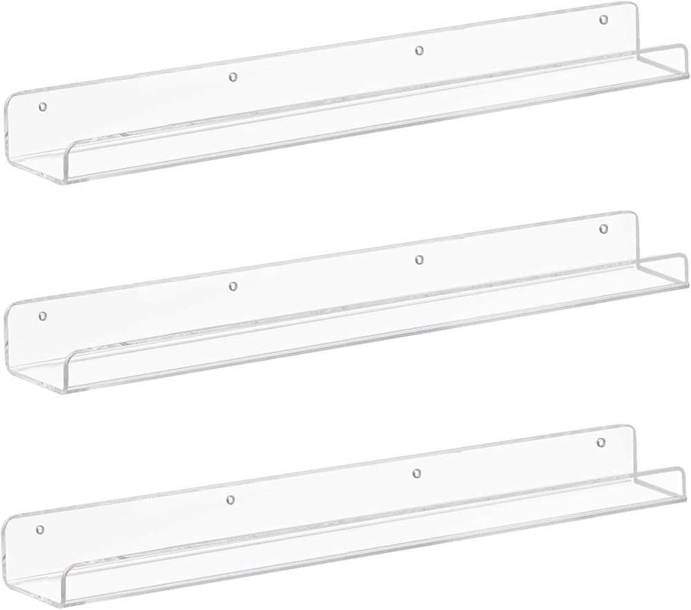 Weiai Clear Acrylic Shelves 24 inches, Floating Wall Bookshelf for Kids, Transparent Book Shelf L... | Amazon (US)