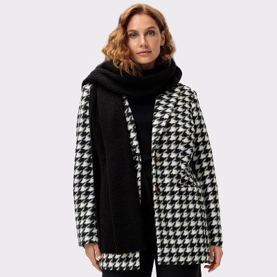 Women's Houndstooth Single Breasted Coat - LASCANA - Black & Ivory Houndstooth 2 | Target