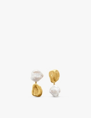 Monica Vinader x Amy Powney Keshi Pearl 18ct yellow gold-plated vermeil sterling-silver and pearl... | Selfridges