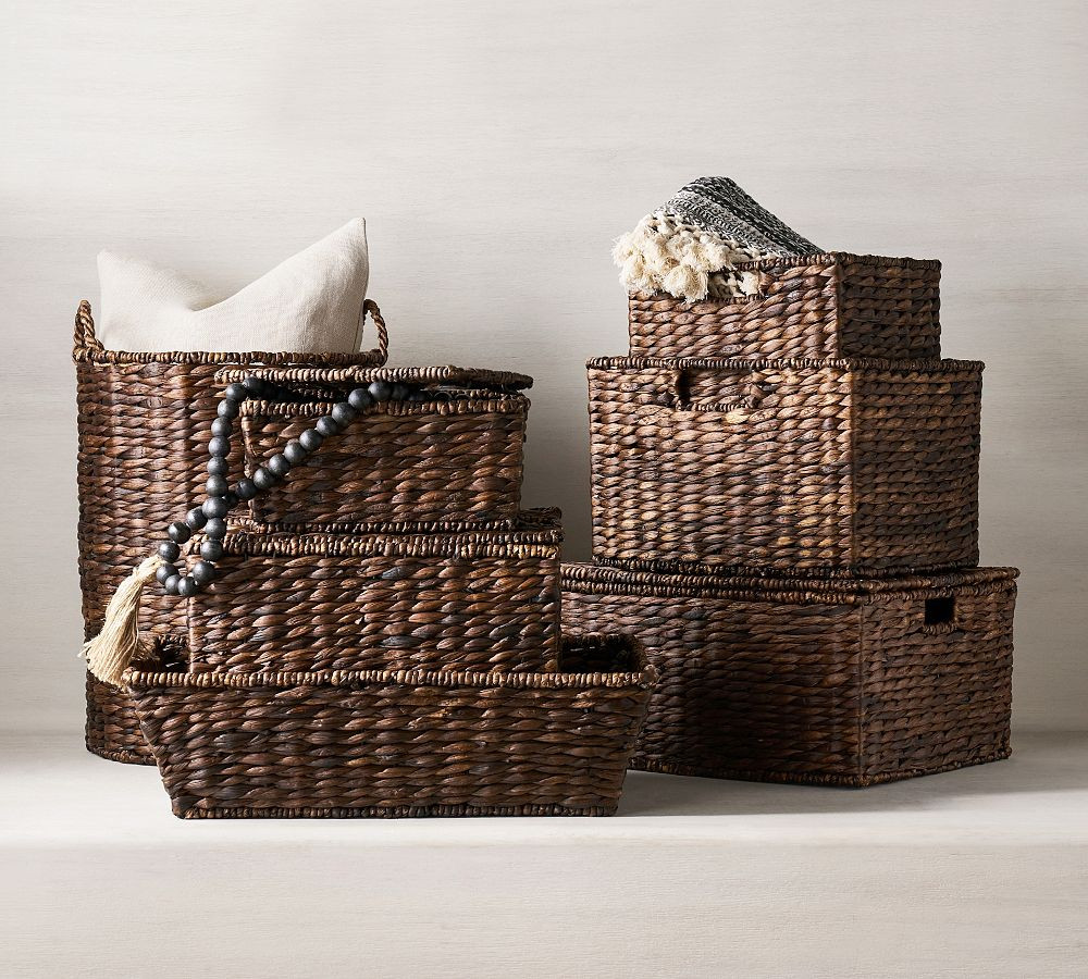 Large Lidded Basket - 21"W x 10"H | Pottery Barn (US)