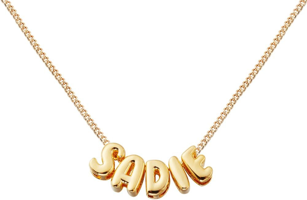 AILIN Personalized Bubble Letter Necklace Gold/Silver/Rose Gold Sterling Silver 925/Brass Custom ... | Amazon (US)