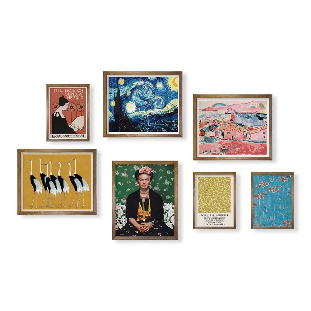 Eclectic Decor Wall Art Prints - Matisse Van Gogh Klimt Painting - Maximalist Room Decor - Modern... | Amazon (US)