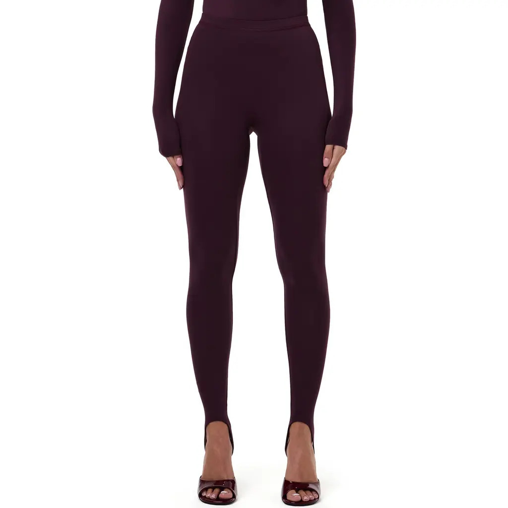 Naked Wardrobe Naked Stirrup Leggings in Dark Plum at Nordstrom, Size X-Small | Nordstrom