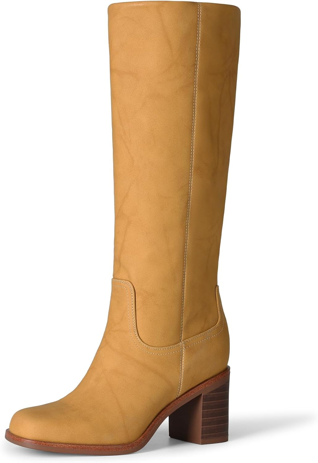 DREAM PAIRS Women's Square Toe Chunky Knee High Boots | Amazon (US)