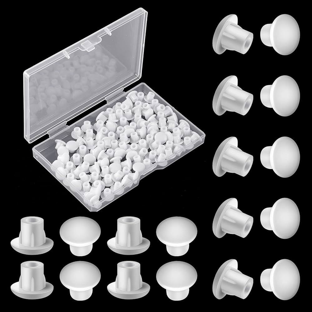 Plastic Hole Plugs Round Button Plugs Screw Cap Drilling Cover Plugs for Cabinet Cupboard Shelves... | Amazon (US)