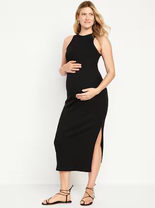 Maternity Racerback Rib-Knit Midi Dress | Old Navy (US)