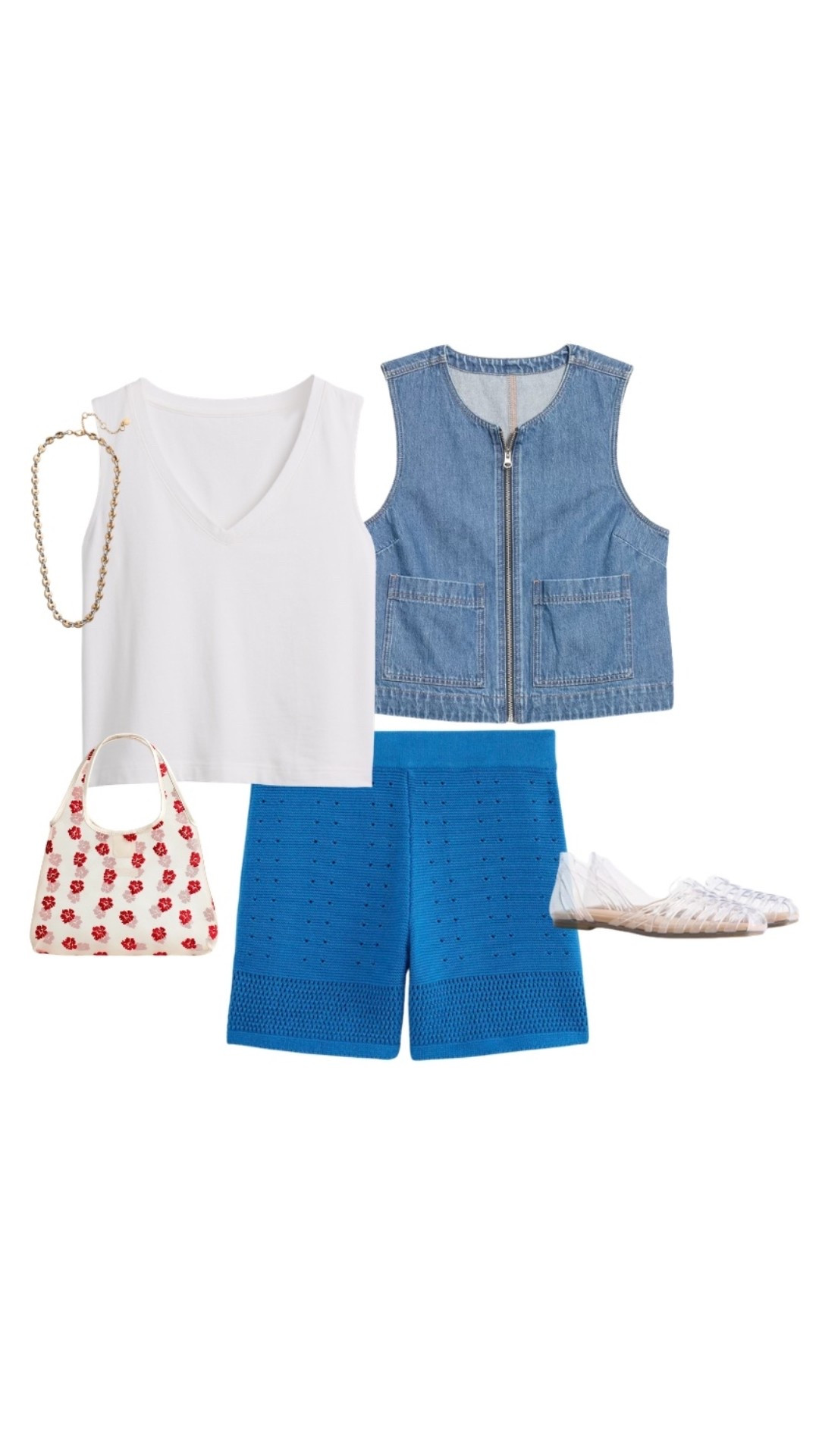 Cotton knit shorts from Everlane are the star!! The tshirt is 100% cotton from Gap and the vest is 100% cotton from Old Navy! Shoes are Walmart 👀

#LTKSeasonal #LTKPetite #LTKTravel