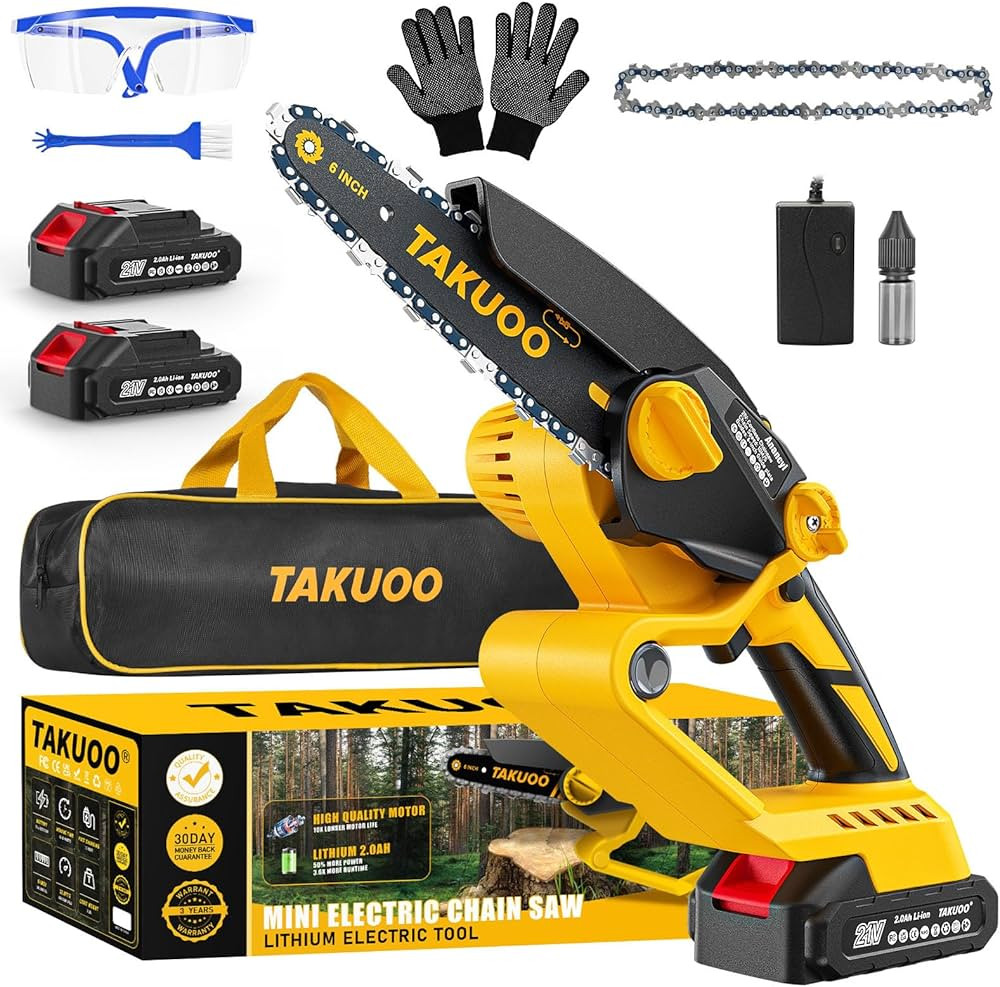 6 Inch Mini Chainsaw Cordless, Electric Chain Saw, Handheld Mini Chainsaw, Battery Powered Cordle... | Amazon (US)