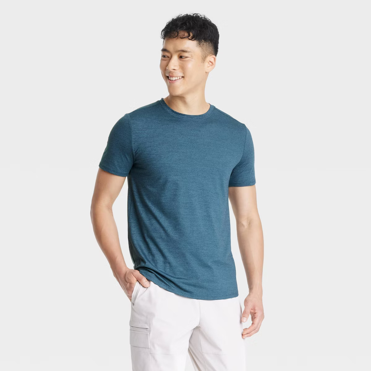 Men's Short Sleeve Soft Stretch T-Shirt - All In Motion™ Dark Blue M | Target