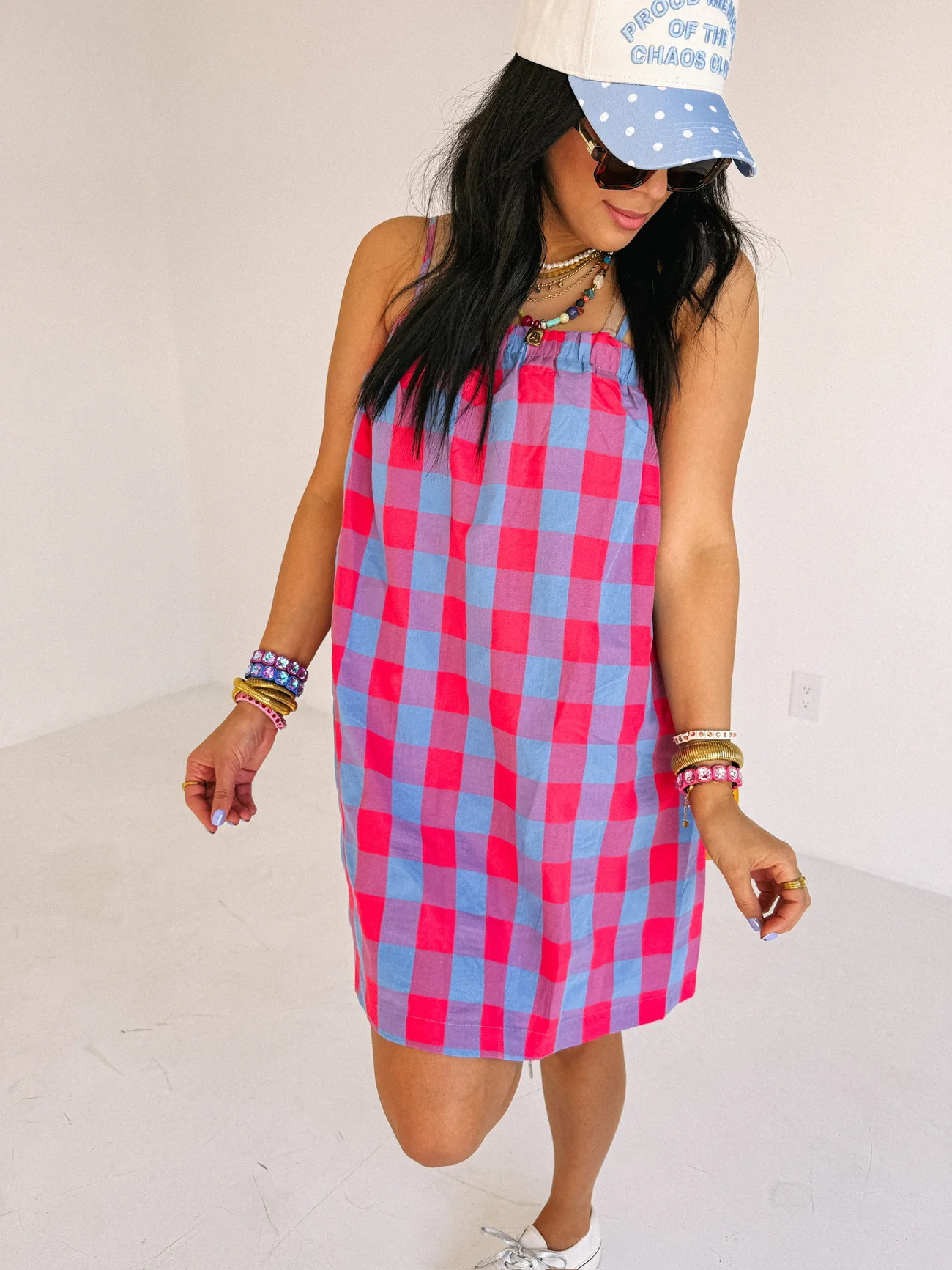 checkmate plaid mini dress | Etta+East