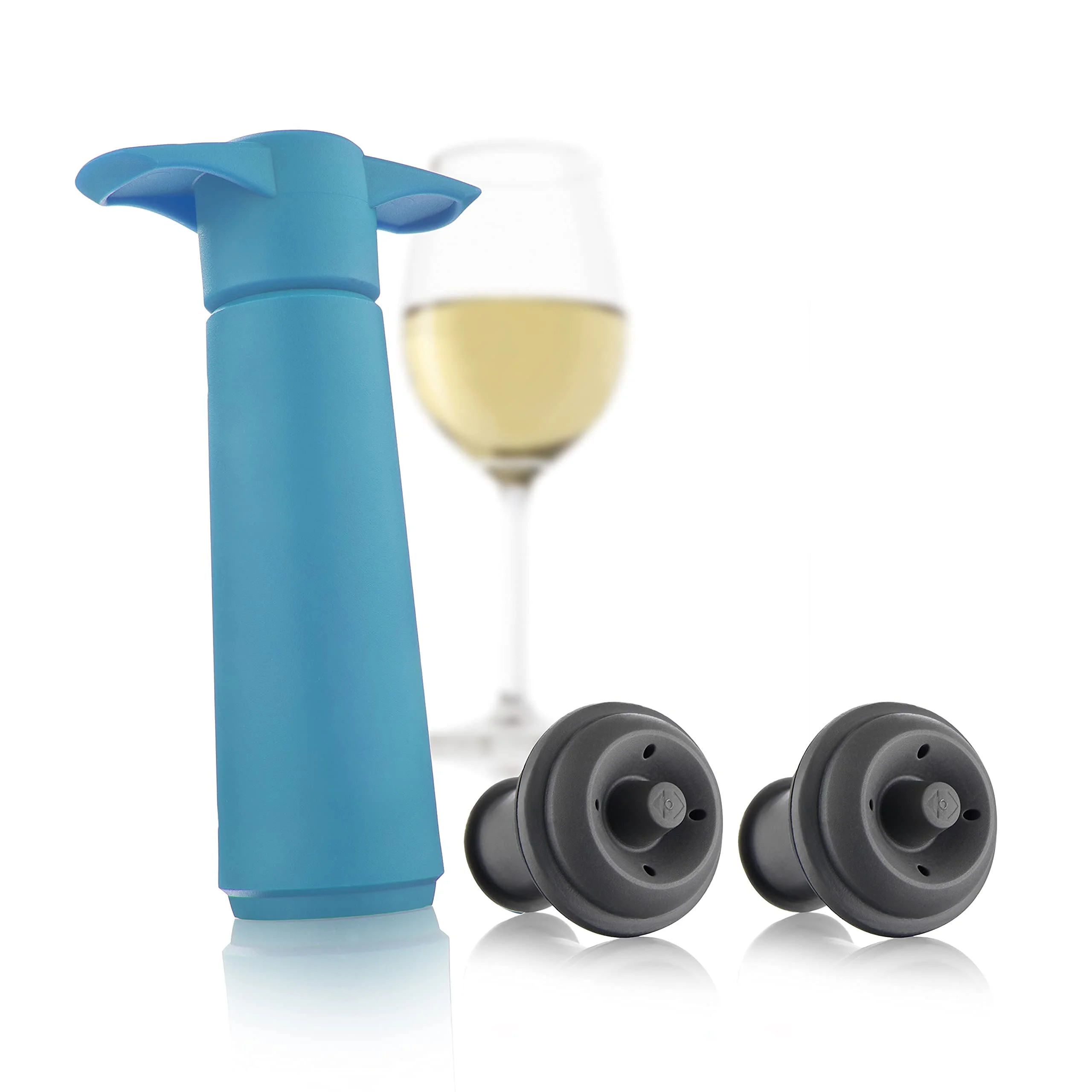 Vacu Vin Wine Saver Pump Blue with Vacuum Wine Stopper - Keep Your Wine Fresh for up to 10 Days -... | Walmart (US)