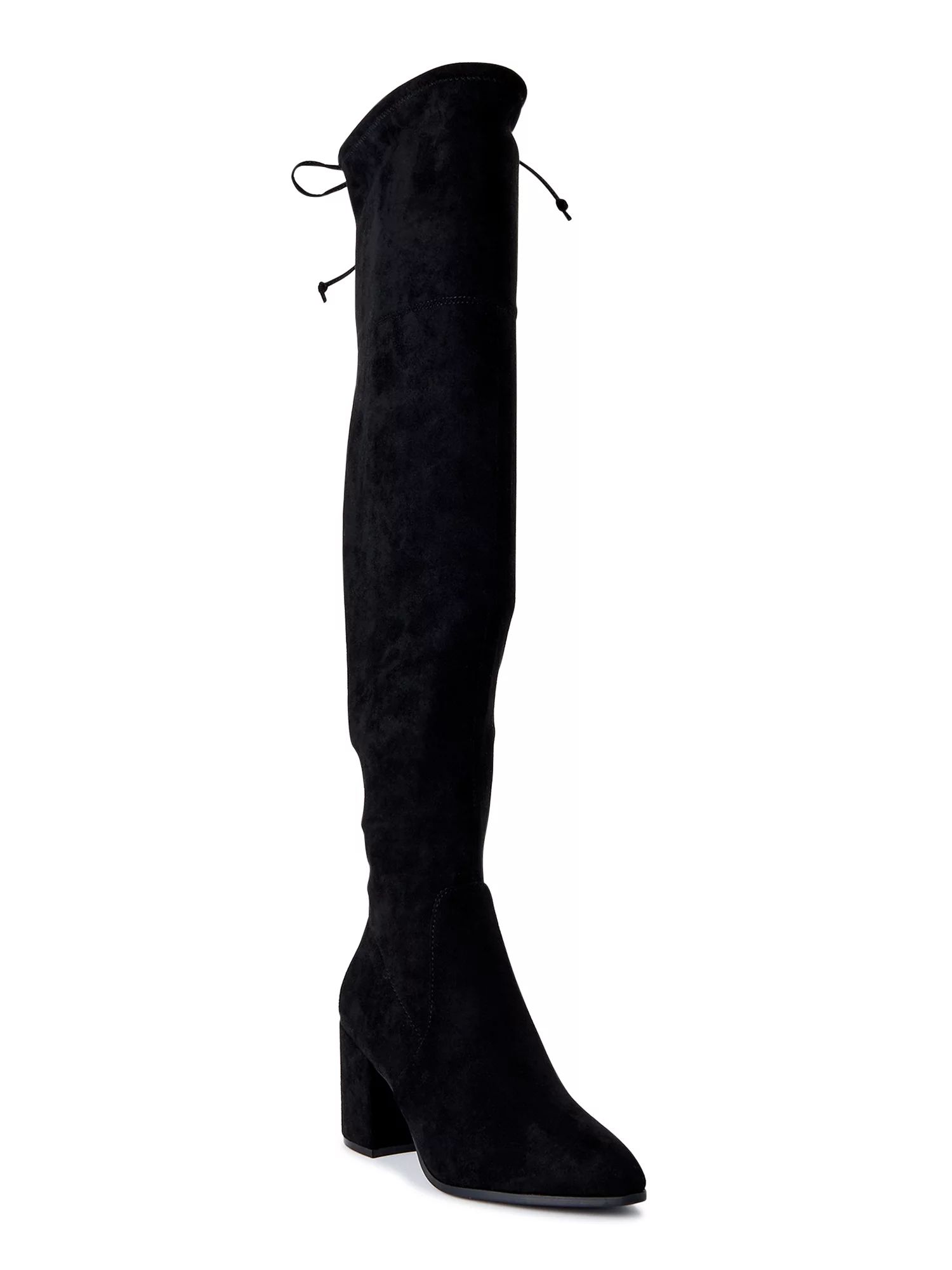 Scoop Women's Tie Back Block Heel Over the Knee Boots | Walmart (US)