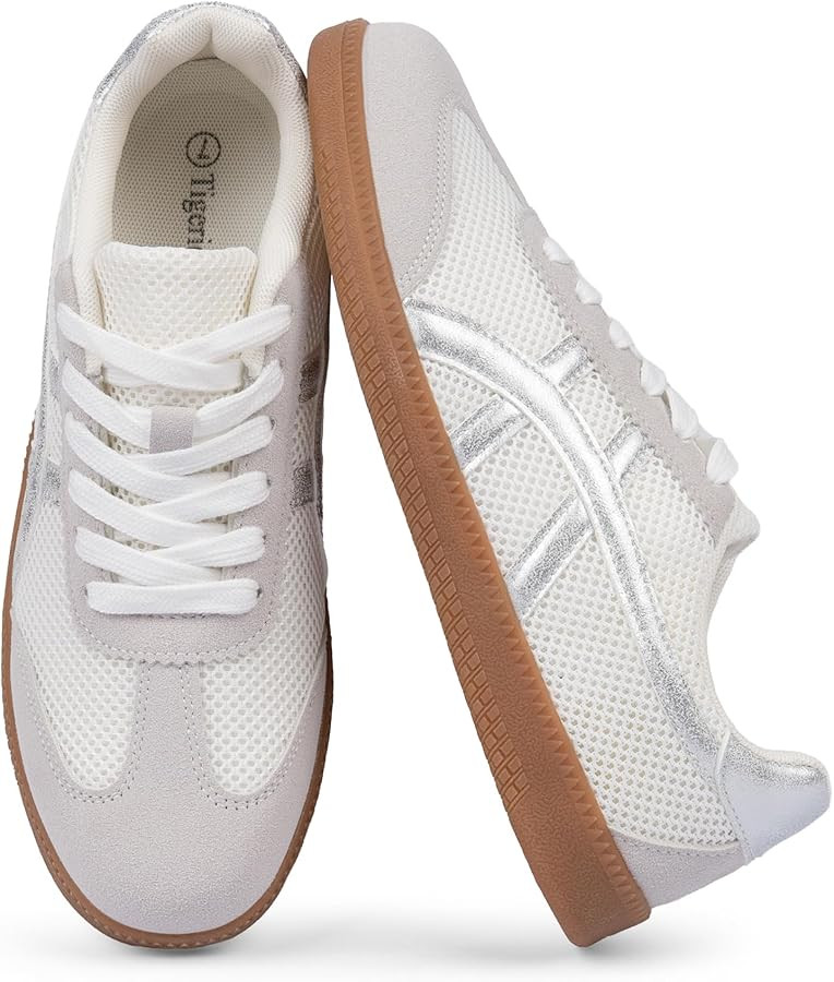 Casual Sneakers for Women Lace Up Tennis Shoes Non Slip Women's Fashion Sneakers, Trendy and Comf... | Amazon (US)