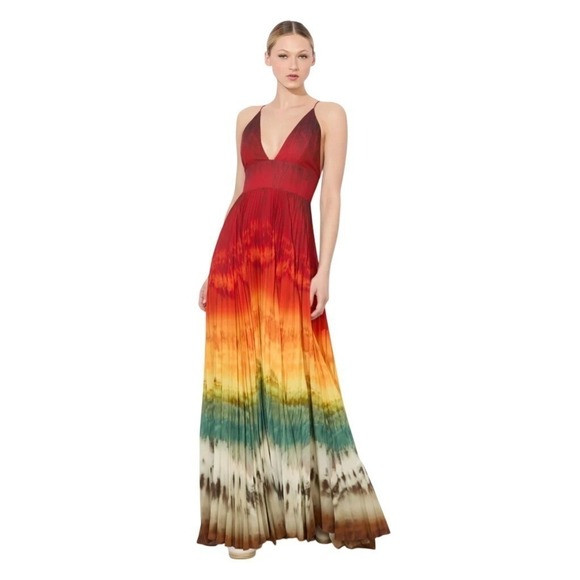 Alice + Olivia Lauren Pleated Maxi Dress | Poshmark