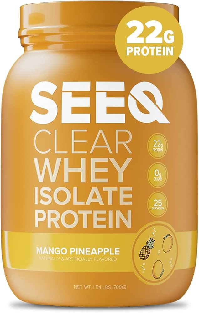 SEEQ Clear Whey Isolate Protein Powder, 22g Protein, Zero Lactose, Zero Sugar for Teens, Men, and... | Amazon (US)