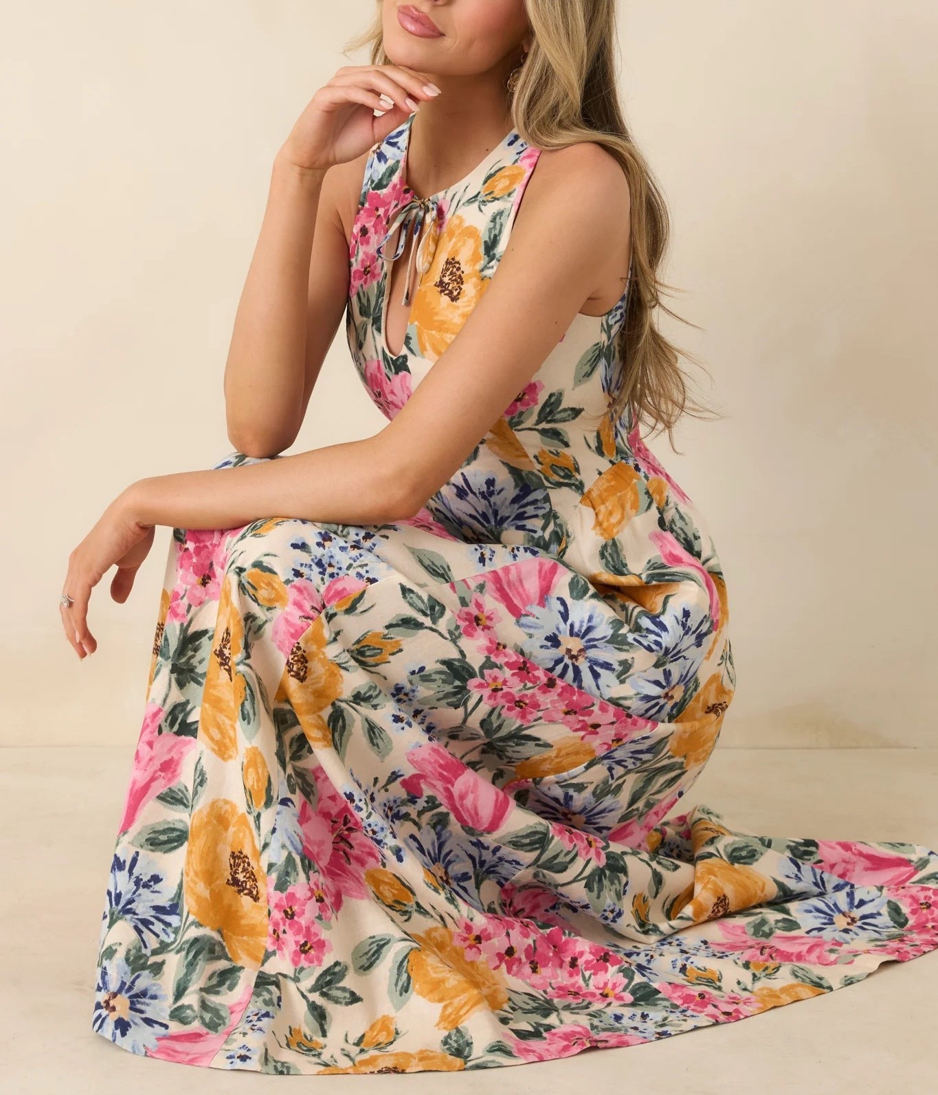 Romantic florals meet effortless design — this tie-front maxi dress is a warm-weather essential with timeless appeal. Under $120.

Keywords: Summer dresses, spring outfits, spring dresses, spring floral maxi dress, vacation beach outfits, date night outfits, brunch outfits, Sunday brunch outfits, garden party, garden party dresses, floral print maxi dress, floral print midi dress, spring outfits women    floral maxi dress, tie front maxi dress, linen blend dress, summer floral dress, multi floral dress

#LTKgrwm #LTKootd #LTKMothersDay