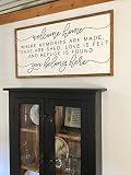 MaxwellYule Welcome Home You Belong Here Wood Sign Quote Sign Oversized Sign Gift Idea Home Decor Fa | Amazon (US)
