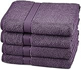 Amazon Brand – Pinzon 4 Piece Egyptian Cotton Bath Towels Set - Plum | Amazon (US)