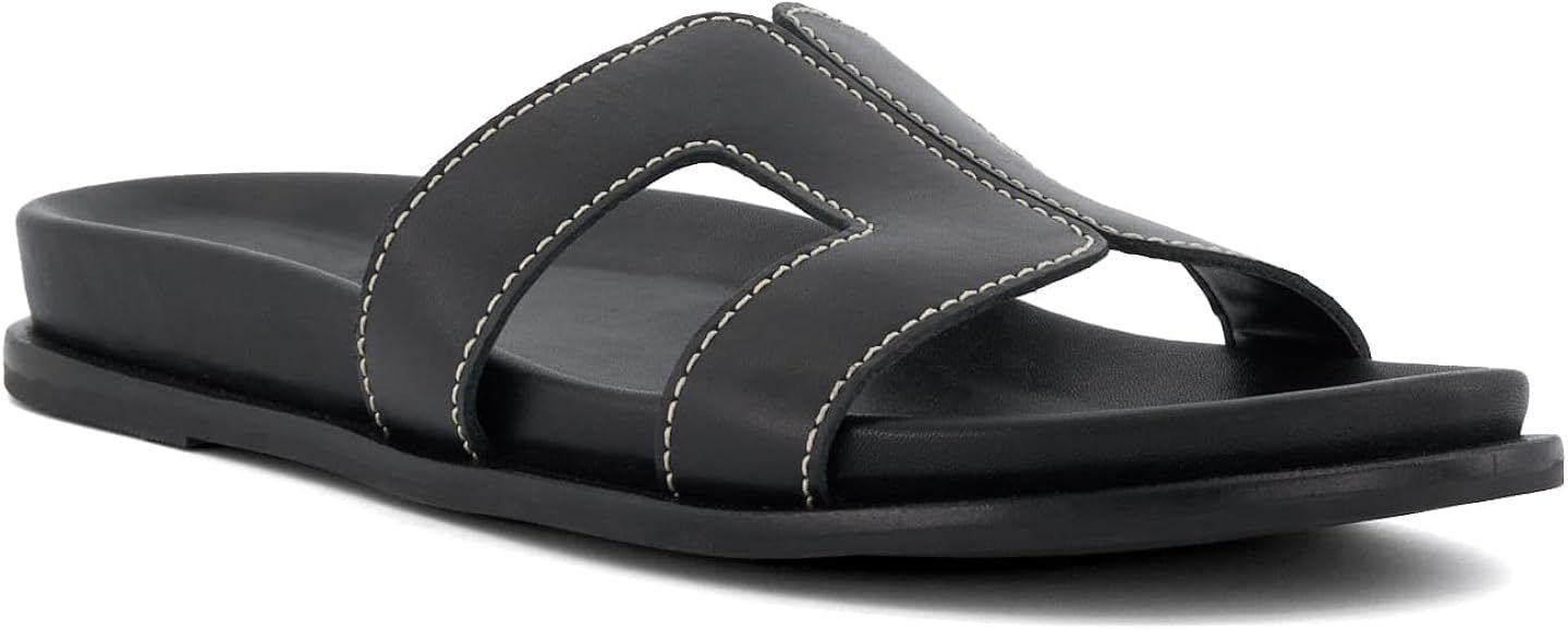 Dune Ladies Women's LOUPA Topstitch-Detail Comfort-Footbed Slider Sandals Size UK 4 Black Flat He... | Amazon (UK)
