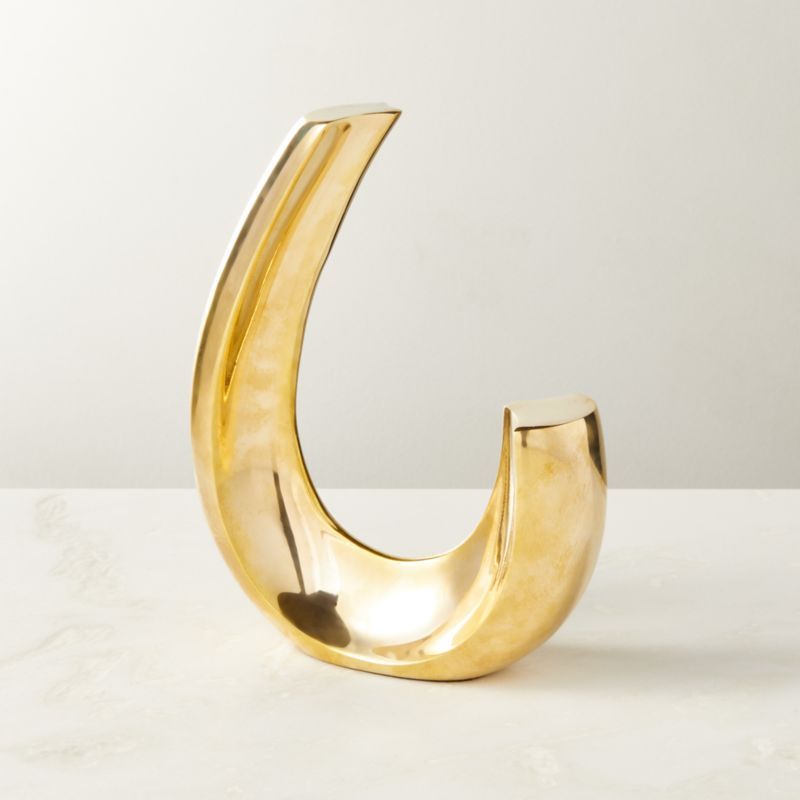 Clef Brass Sculpture Bookend | CB2 | CB2