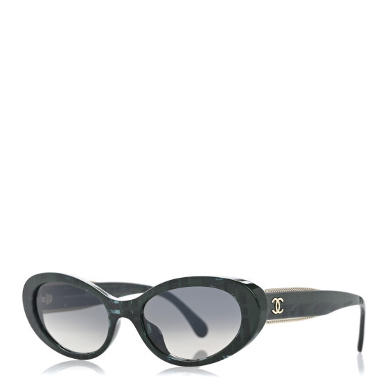 Acetate Oval Sunglasses 5515-A Green | FASHIONPHILE (US)