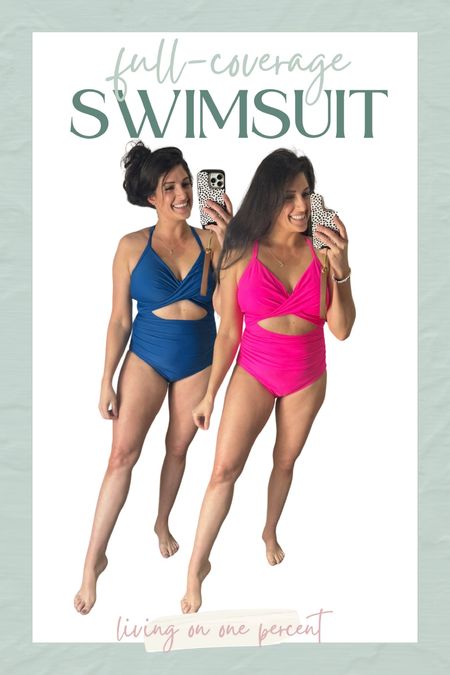 Full coverage swimsuits, mom approved swim, bathing suits, blue one piece, pink one piece, cut out bathing suit, Amazon bathing suit

#LTKtravel #LTKSeasonal