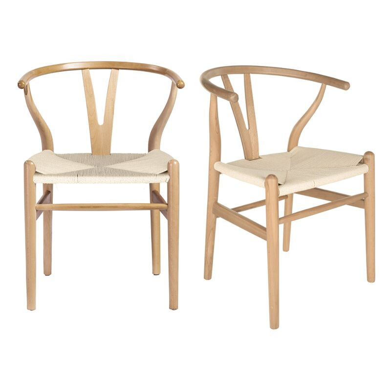 S/2 Nina Side Chairs, Natural | One Kings Lane