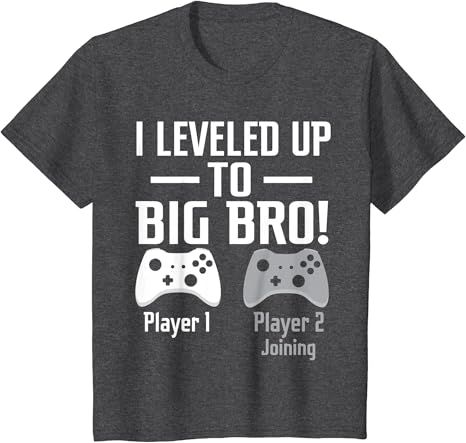 Kids I leveled up to Big Bro!, Gamer new brother T-Shirt | Amazon (US)