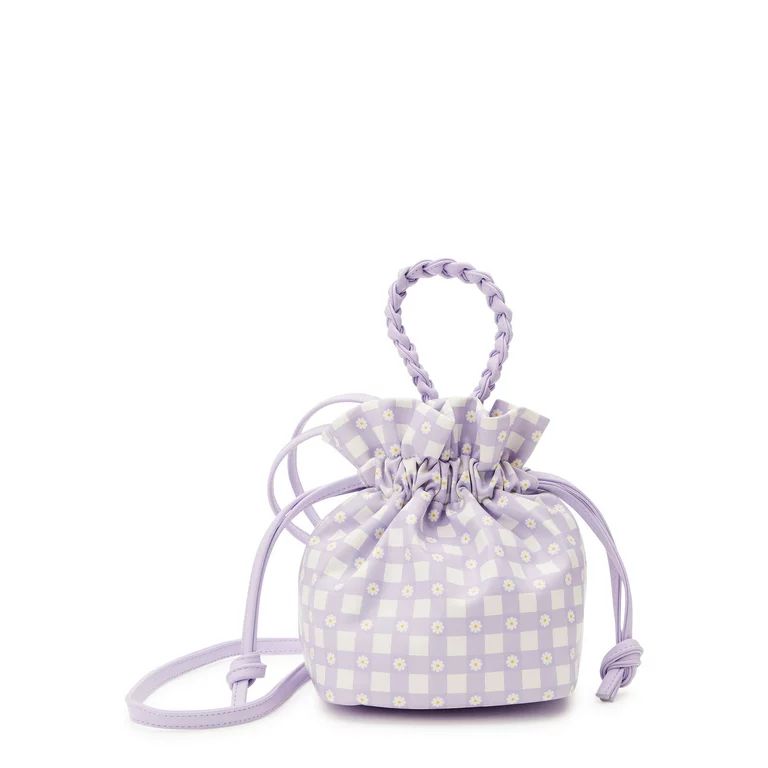 No Boundaries Women's Bucket Crossbody Handbag, Lavender | Walmart (US)