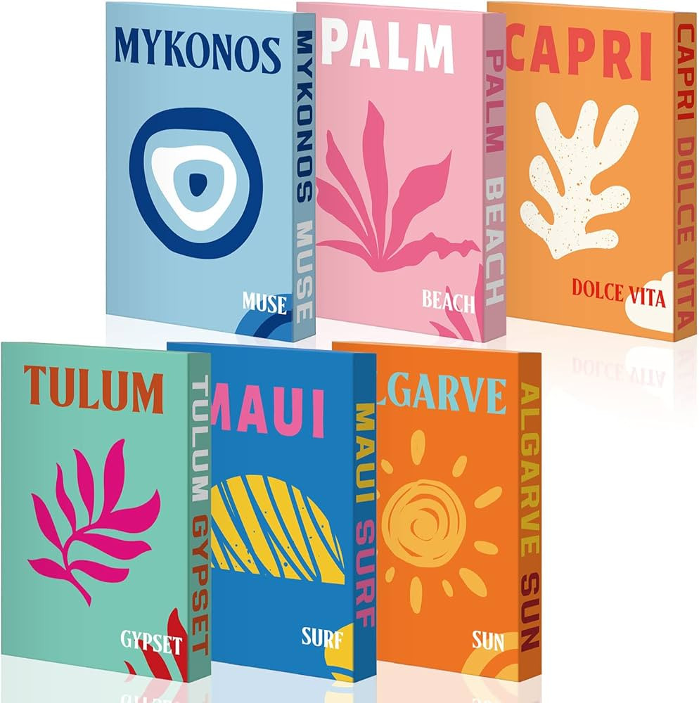 Preppy Decorative Books Fake Books Preppy Book Decor for Living Room Modern Bookshelf Decor for C... | Amazon (US)