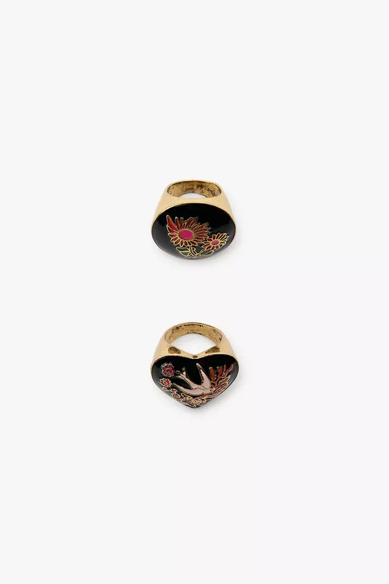 2-PACK OF RESIN SHAPE RINGS | Zara Canada